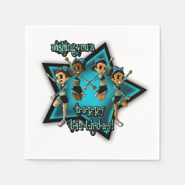 CheerLedare Birthday Pappersservett (Framsidan)