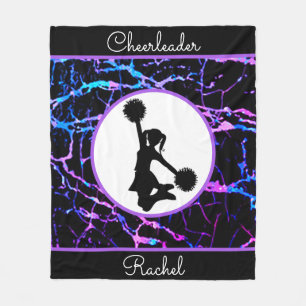 Cheerledare Black Abstrakt Fleece Blanket