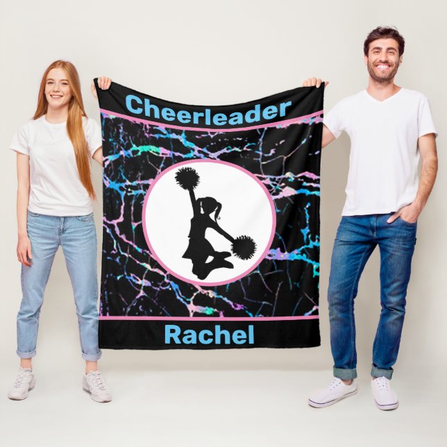 Cheerledare Black Abstrakt Fleece Blanket (På plats)