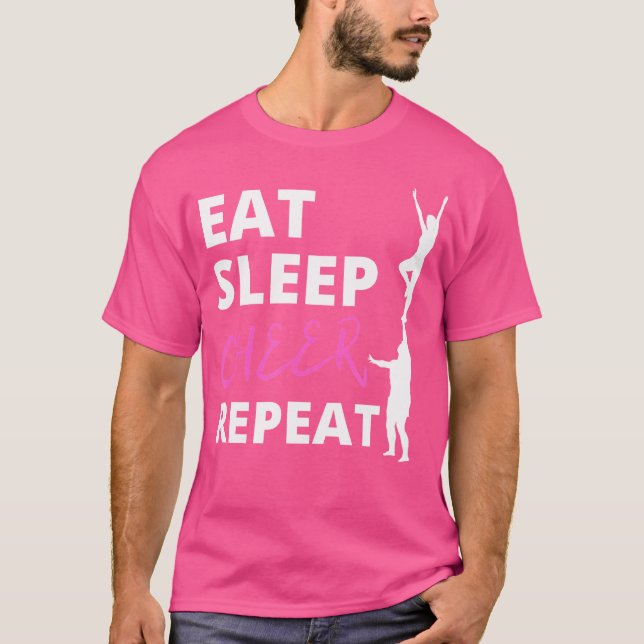 Cheerledare Eat SOPER Cheerlead Repeat Cheerlead T Shirt (Framsida)