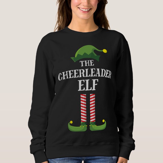 Cheerledare Elf Matching Familjejul Party T Shirt (Framsida)
