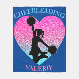 Cheerledare Fleece Blanket w/ Personlig Namn