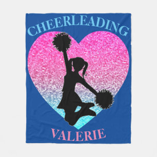 Cheerledare Fleece Blanket w/ Personlig Namn