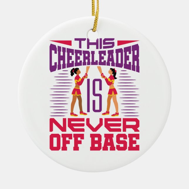 Cheerledare har aldrig av bas-funny Cheerlead Julgransprydnad Keramik (Framsidan)