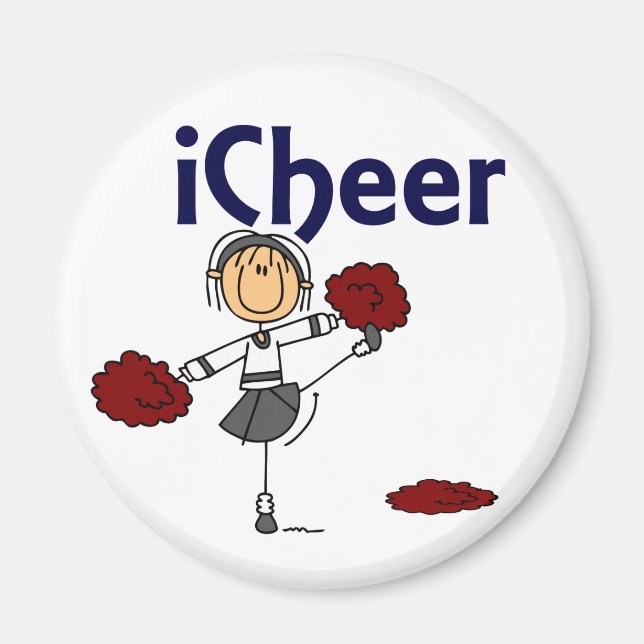 Cheerledare I Cheer Stick figur Magnet (Framsidan)