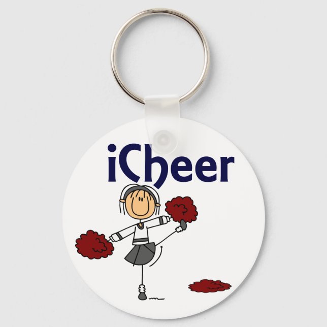 Cheerledare I Cheer Stick figur Nyckelring (Framsida)