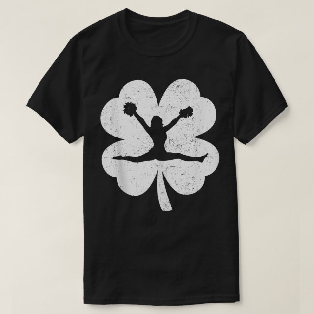 Cheerledare Irish Shamrock Cheerle T Shirt (Design framsida)