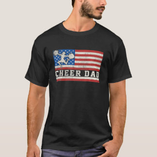 Cheerledare Pappa Funny Cheer Pappa Amerikanska Fl T Shirt