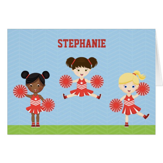Cheerledare Party Hälsningskort (Framsidan Horizontal)