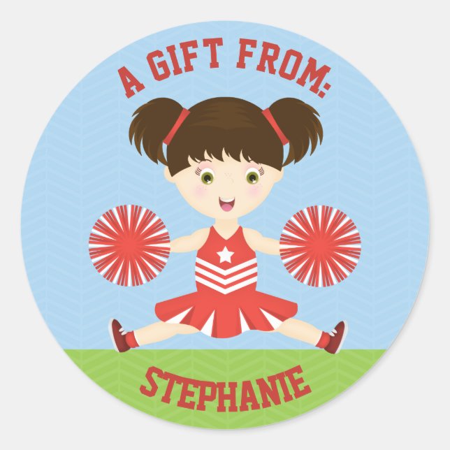Cheerledare Party Runt Klistermärke (Framsida)