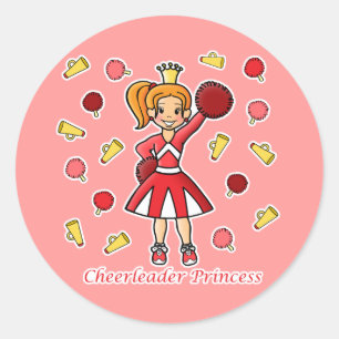 Cheerledare Princess Runt Klistermärke