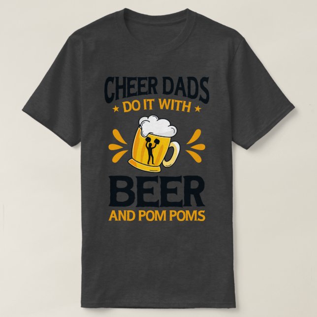 Cheerledare Proud Cheer Pappa Cheerlead Beer Kärle T Shirt (Design framsida)