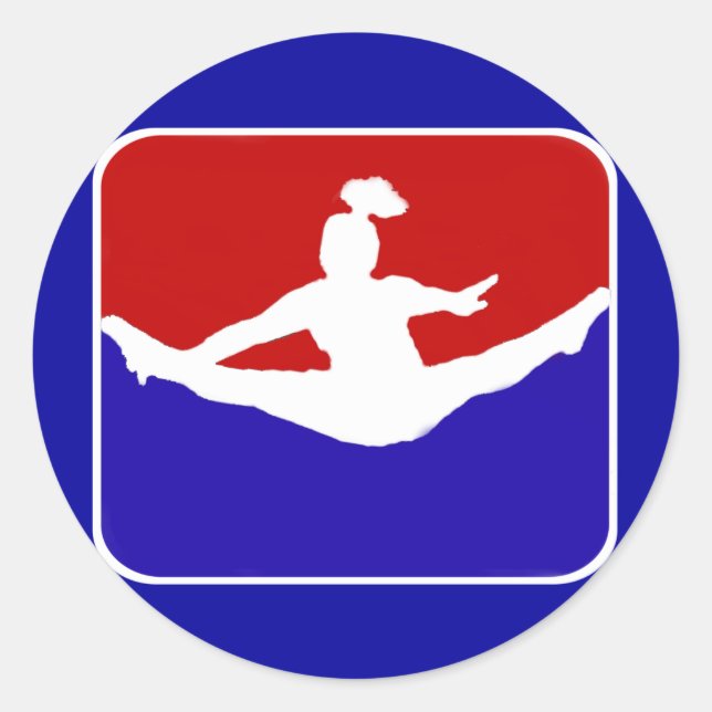 Cheerledare Runt Klistermärke (Framsida)