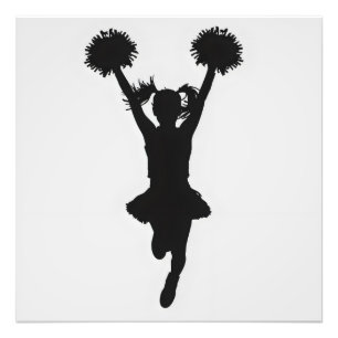 Cheerledare Silhouette Girl Fototryck