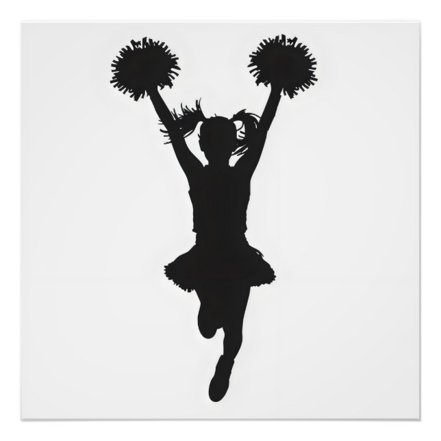 Cheerledare Silhouette Girl Fototryck (Framsidan)
