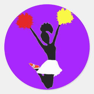 Cheerledare Silhouette Runt Klistermärke