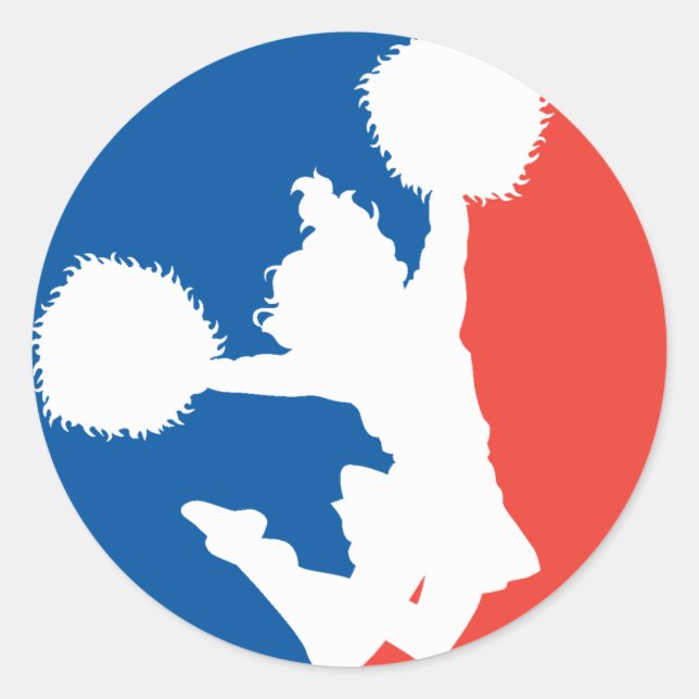 Cheerledare Silhouette Runt Klistermärke (Framsida)