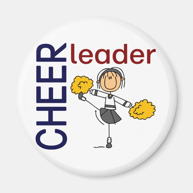 Cheerledare Stick figur Magnet (Framsidan)