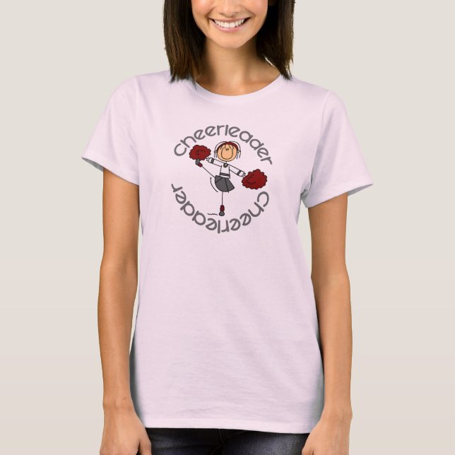Cheerledare Stick figur Tee Shirt (Framsida)