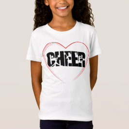 Cheerledare Typography Cheer Silhouette Kärlek Gir T Shirt