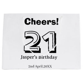 Cheers 21 birthday bold letter name boy man gifts 