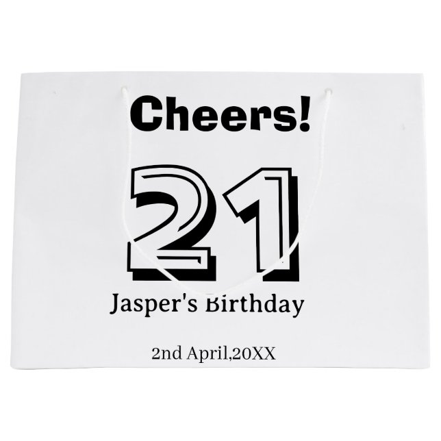 Cheers 21 birthday bold letter name boy man gifts  (Framsidan)