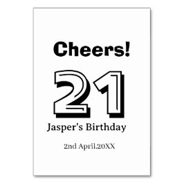 Cheers 21 birthday bold letter name boy man gifts bordsnummer