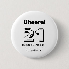 Cheers 21 birthday bold letter name boy man gifts knapp