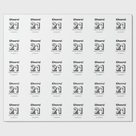 Cheers 21 birthday bold letter name boy man gifts presentpapper
