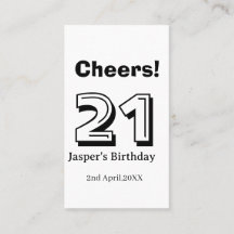 Cheers 21 birthday bold letter name boy man gifts