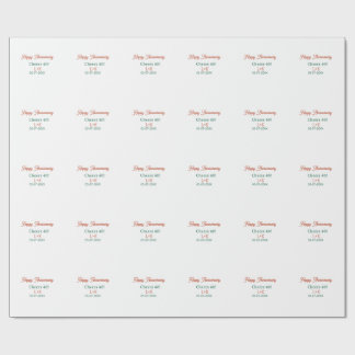 Cheers 40 happy anniversary orange green name date presentpapper