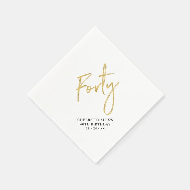 Cheers 40 | Modern Vuxen 40:e födelsedagen Party N Pappersservett (Hörn)