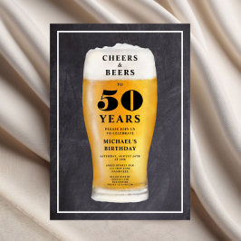 Cheers And Beers 50th Birthday Inbjudningar