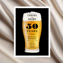 Cheers And Beers 50th Birthday Inbjudningar