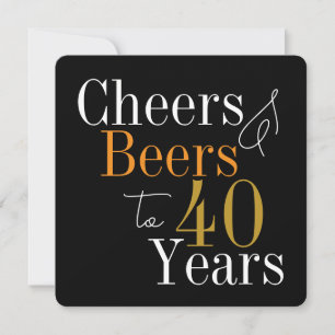 Cheers and Beers Black Gold 40-årsfest Inbjudningar