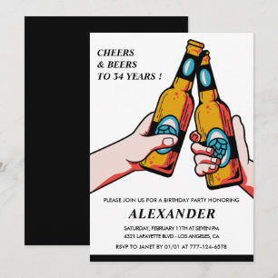 Cheers and Beers Black Rustic Män 32-årsdag Inbjudningar