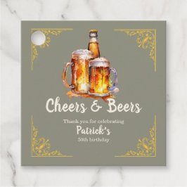 Cheers and Beers Glass Bottle 50th Birthday Gåvor Etiketter