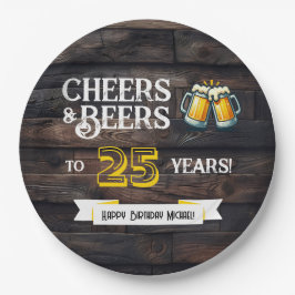 Cheers and Beers to 25 Years Rustic Birthday