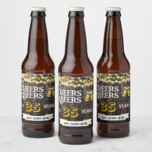 Cheers and Beers to 35 Years Rustic Birthday