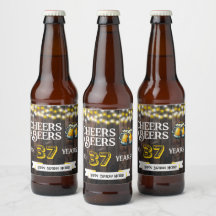Cheers and Beers to 37 Years Rustic Birthday