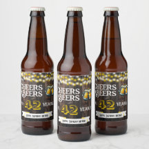 Cheers and Beers to 42 Years Rustic Birthday