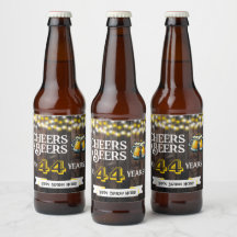 Cheers and Beers to 44 Years Rustic Birthday