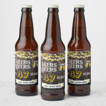 Cheers and Beers to 47 Years Rustic Birthday