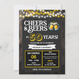 Cheers and Beers to 50 Years Surprise Backyard Inbjudningar