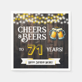 Cheers and Beers to 71 Years Rustic Birthday Party Pappersservett