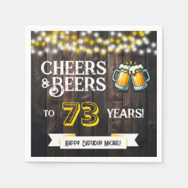 Cheers and Beers to 73 Years Rustic Birthday Party Pappersservett
