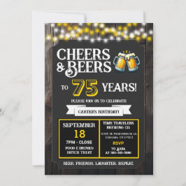 Cheers and Beers to 75 Years Brewery Birthday Inbjudningar