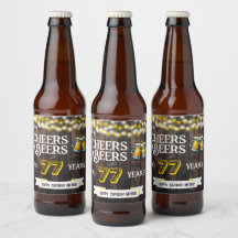 Cheers and Beers to 77 Years Rustic Birthday