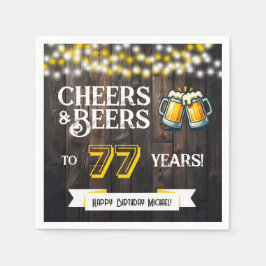 Cheers and Beers to 77 Years Rustic Birthday Party Pappersservett