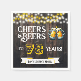 Cheers and Beers to 78 Years Rustic Birthday Party Pappersservett